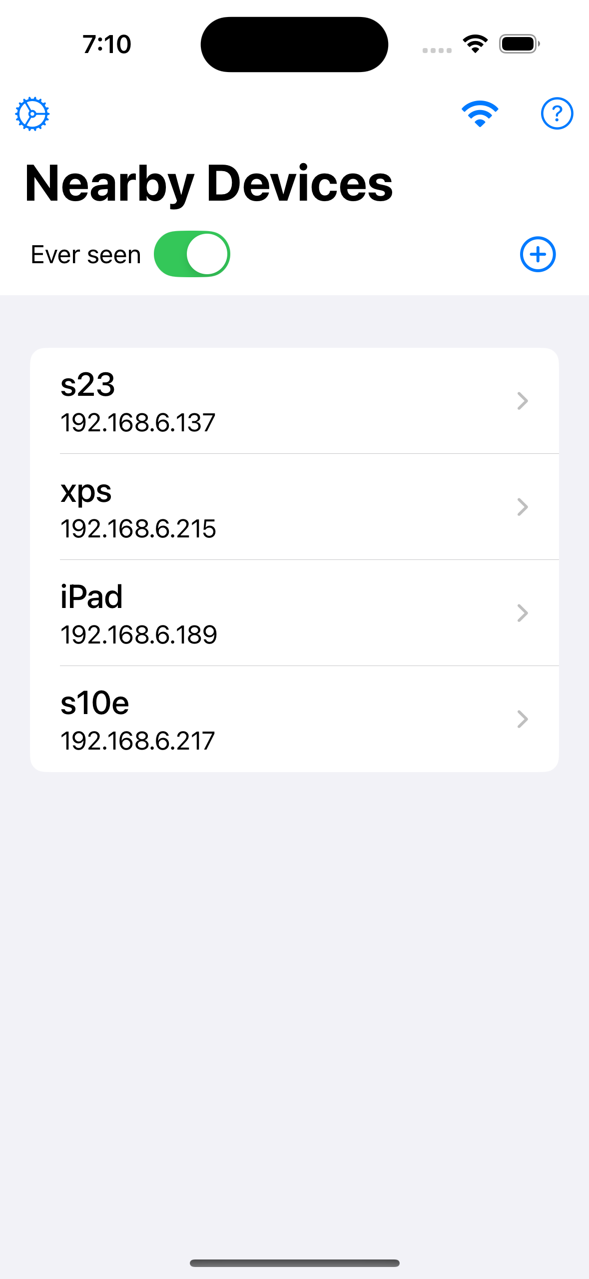 iOS Nearby Devices